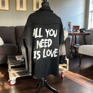 Black Graphic Women's Jacket